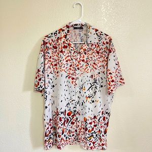 SHEIN buttoned T-shirt abstract design Large